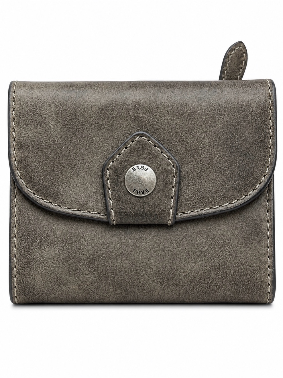 Frye Melissa Snap Gray Leather Compact Wallet
